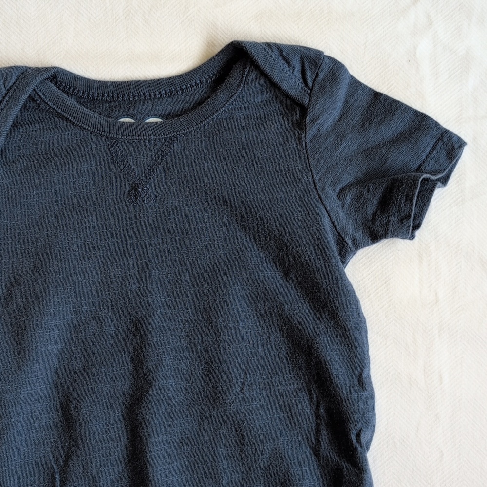 children's place basic cotton short sleeve bodysuit blue 9-12 months baby